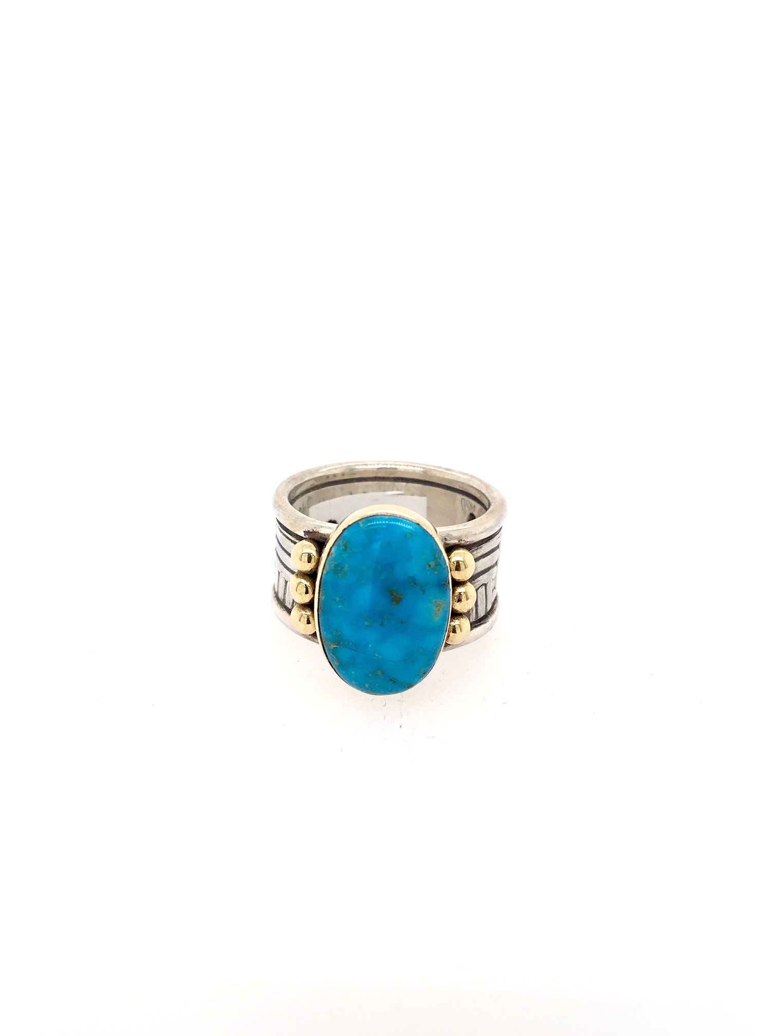 18ky, Silver, and Turquoise Ring