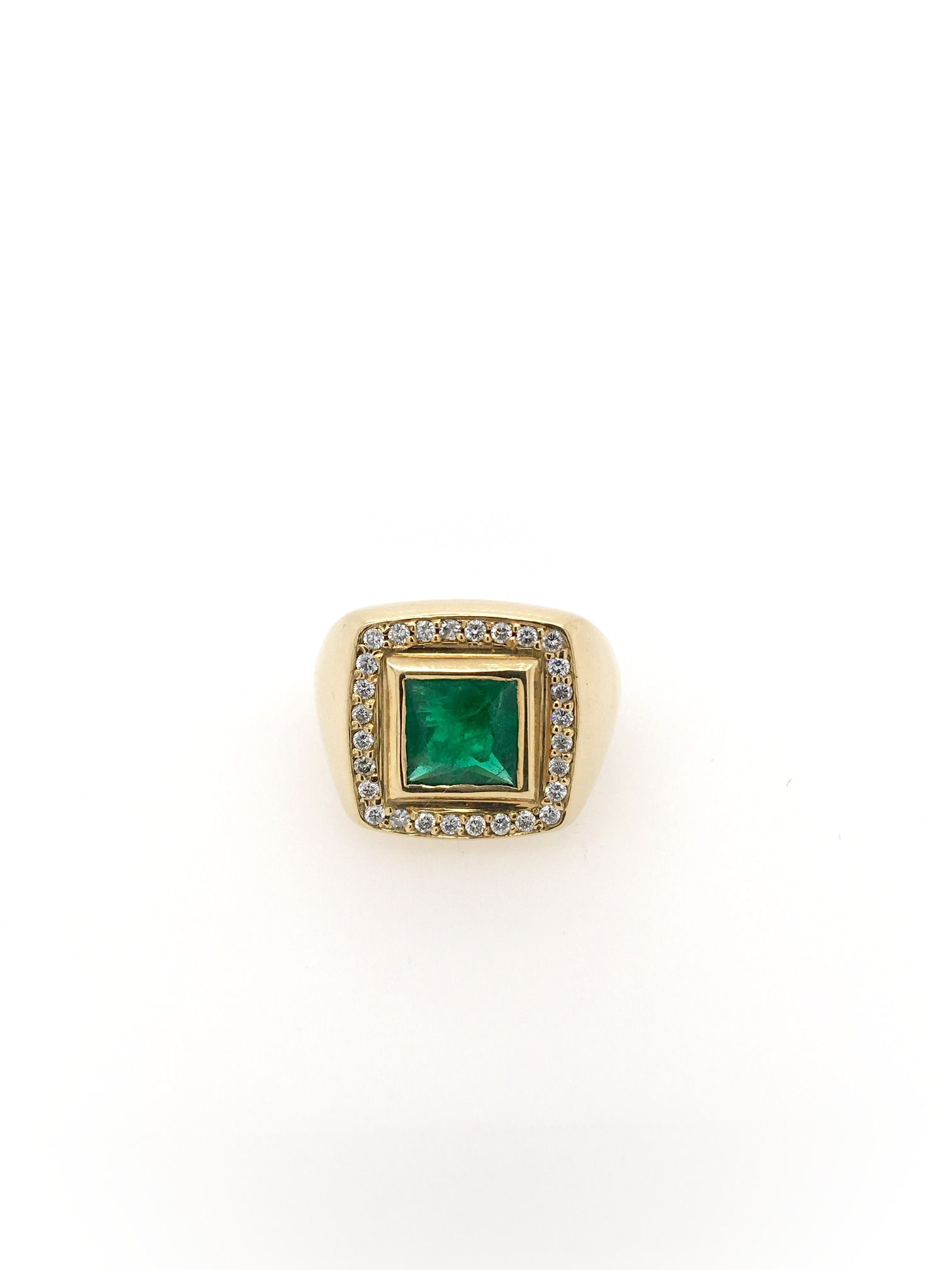 Emerald and Diamond 18ky Ring