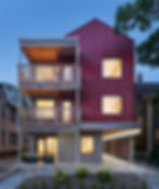 Front of building at Dusk