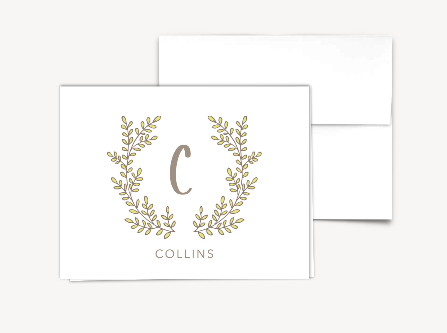 Personalized Note Cards, Wreath Stationery, Thank You Cards