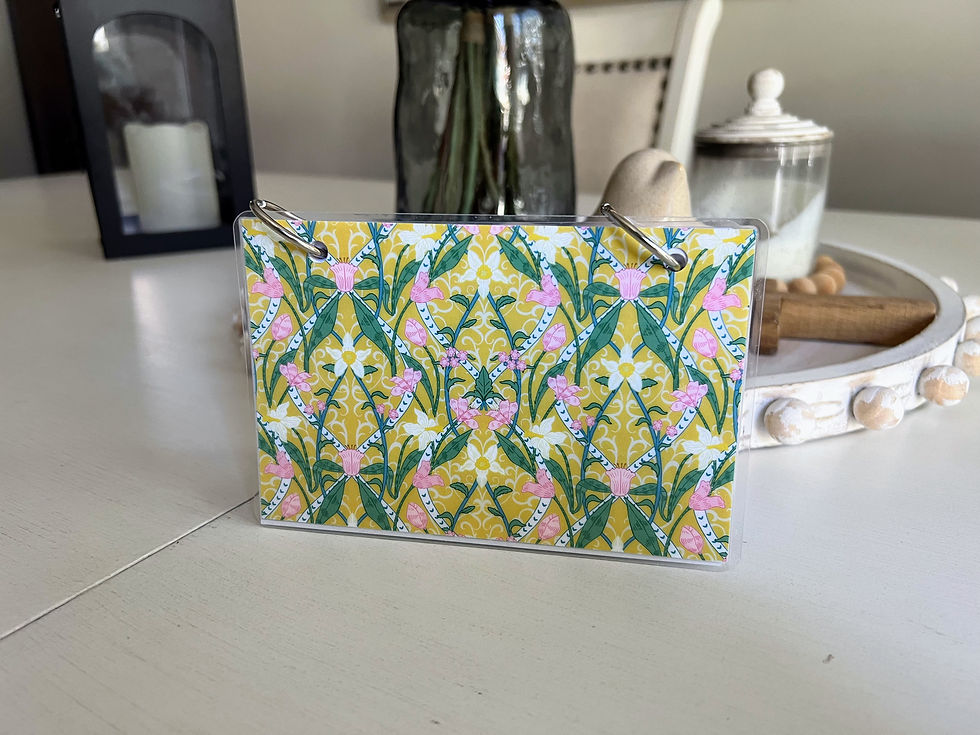 Thumbnail: Floral Index Card Binder, Flashcard Holder or Recipe Binder, Laminated N