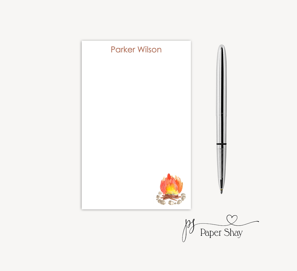 Thumbnail: Personalized Notepad, To do list, Camp Fire