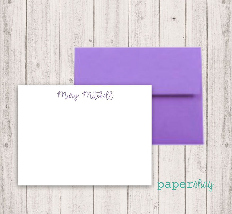Flat Note Cards--Personalized