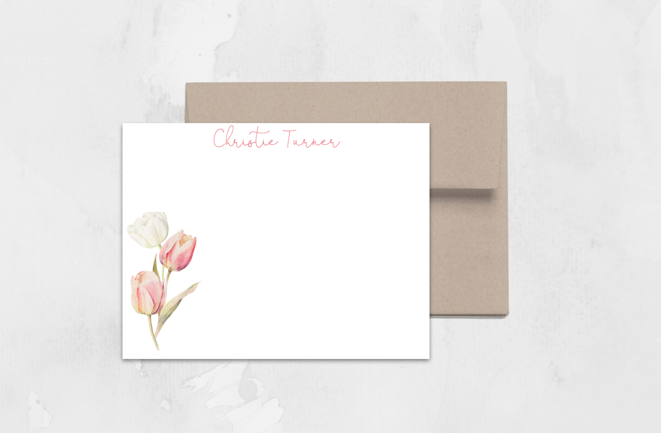 Elegant Floral Thank You Notes for Women, Tulips Stationery