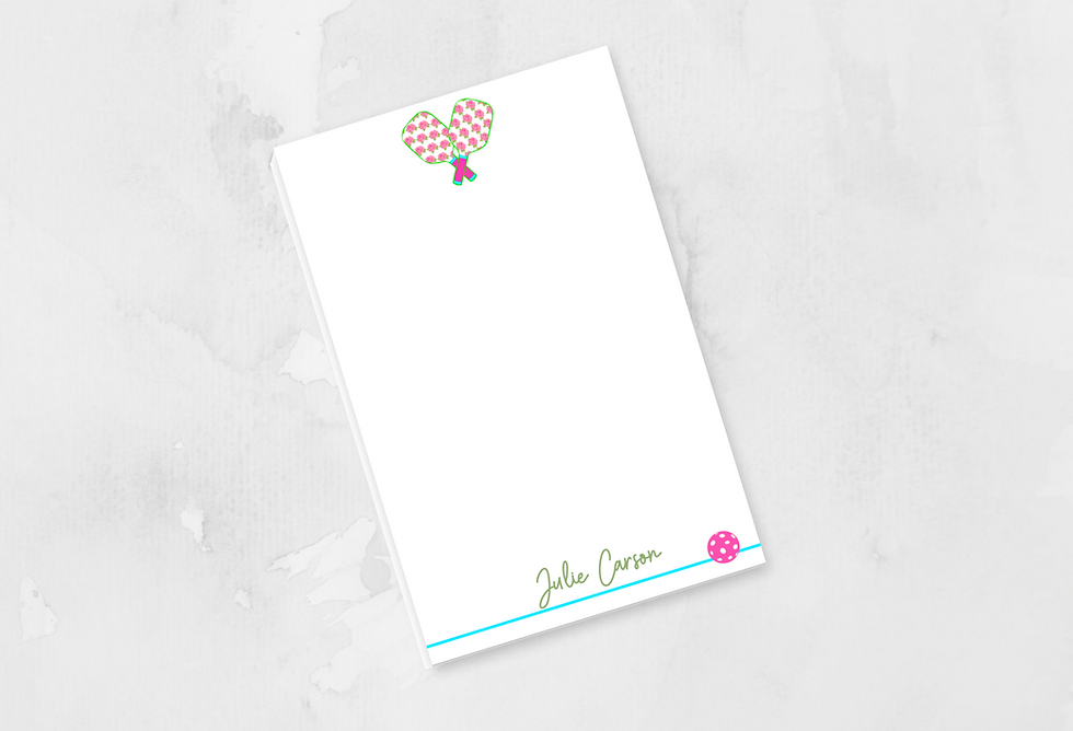 Thumbnail: Personalized Pickleball Notepad with Floral Paddles, Pickleball Club Gift