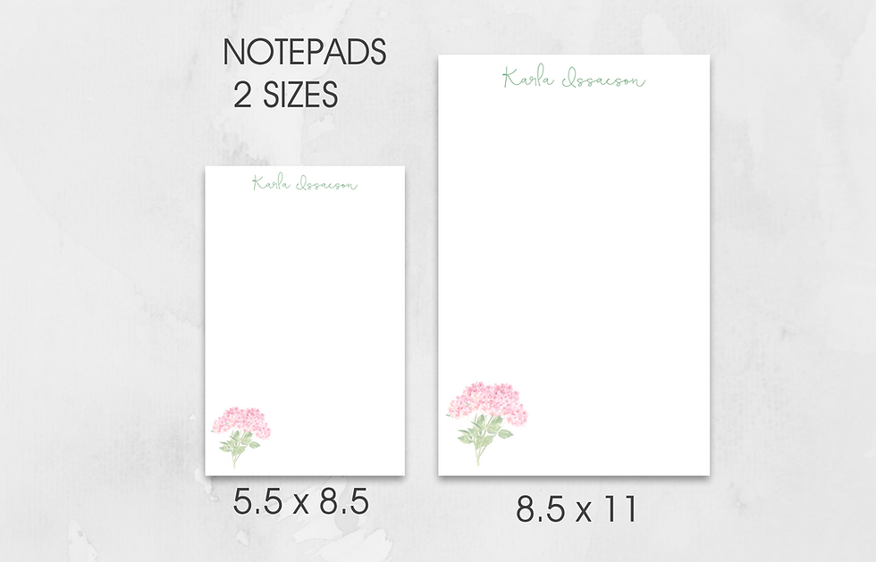 Thumbnail: Personalized NOTEPAD with Name Floral Memo Pad Thank You Notes Feminine Notepad
