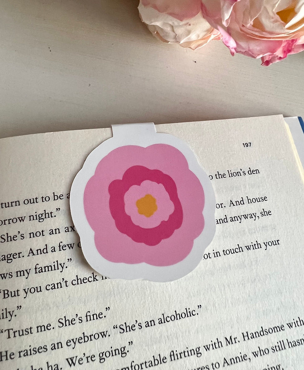 Thumbnail: Retro Flower Magnetic Bookmark, Feminine Bookmark, Bookish Gift for Readers