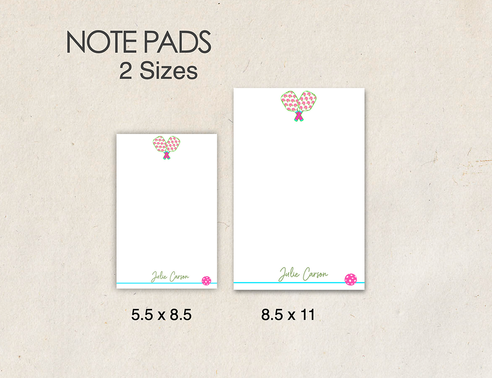 Thumbnail: Personalized Pickleball Notepad with Floral Paddles, Pickleball Club Gift