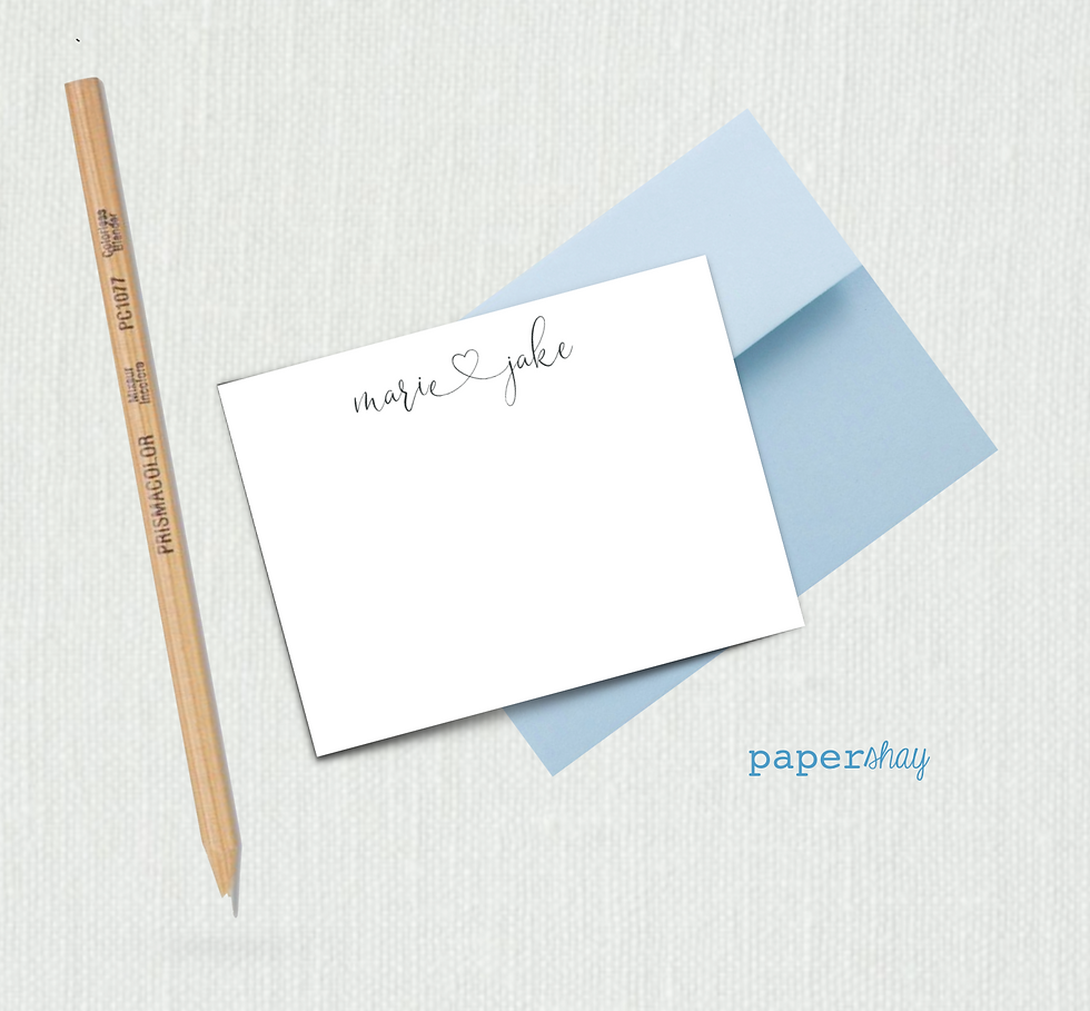 Flat Note Cards--Couple