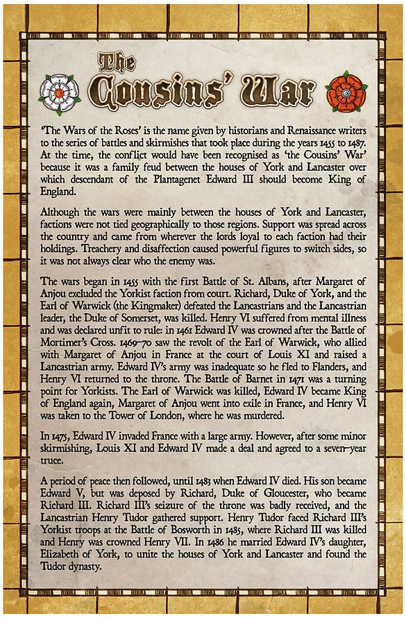 The Cousins' War game background and history