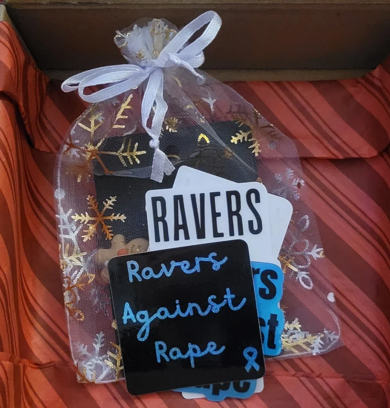 Ravers Against Rape Sticker Pack with Teal Awareness Ribbon
