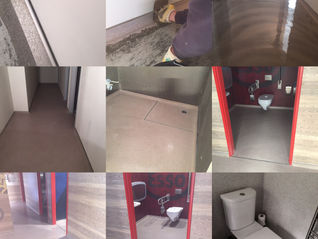 Plastifloor resins are used to install fast curing and hygienic floors in restrooms.