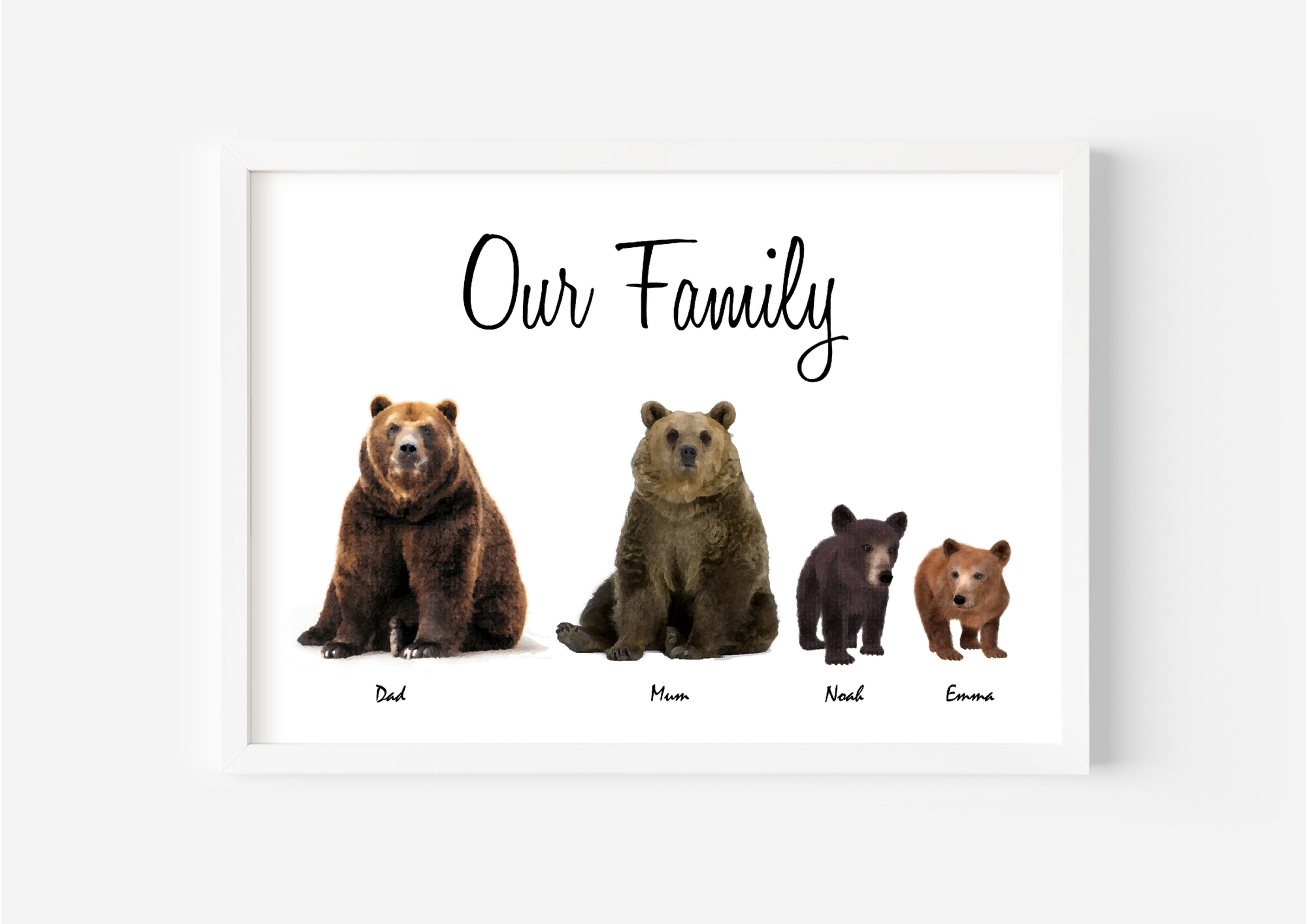 Our Family Personalised Bear Print