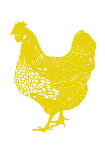 Hen Print, Hen Papercut