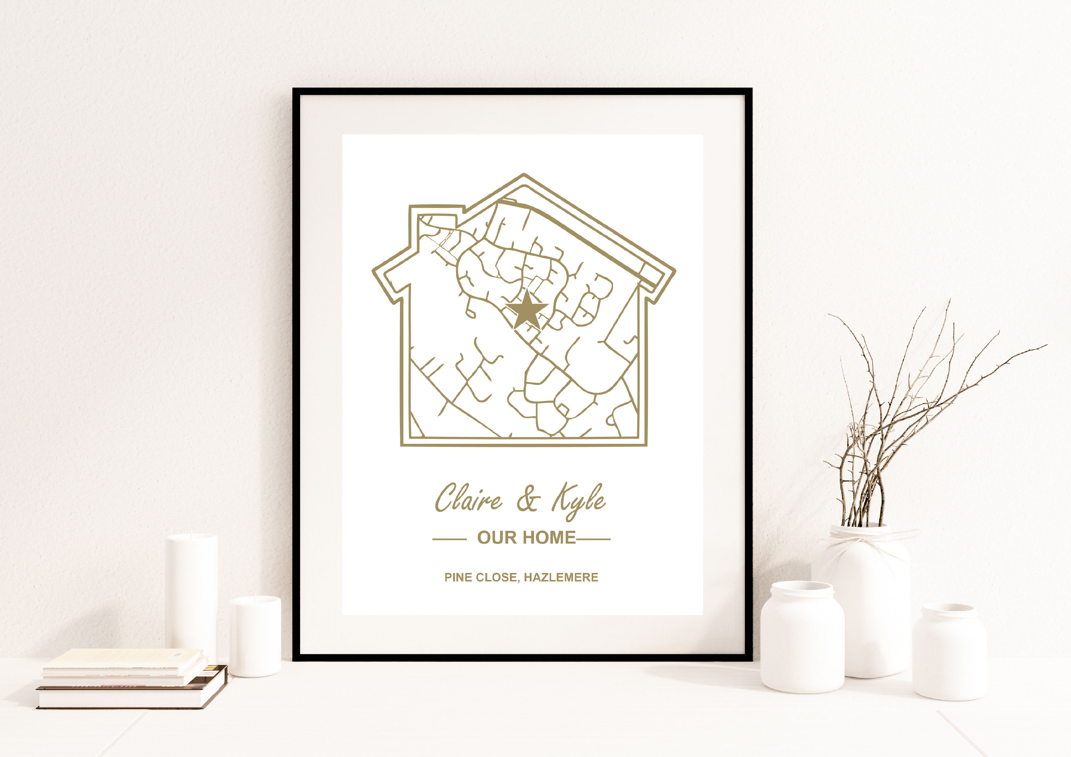 Our Home Personalised Map Print