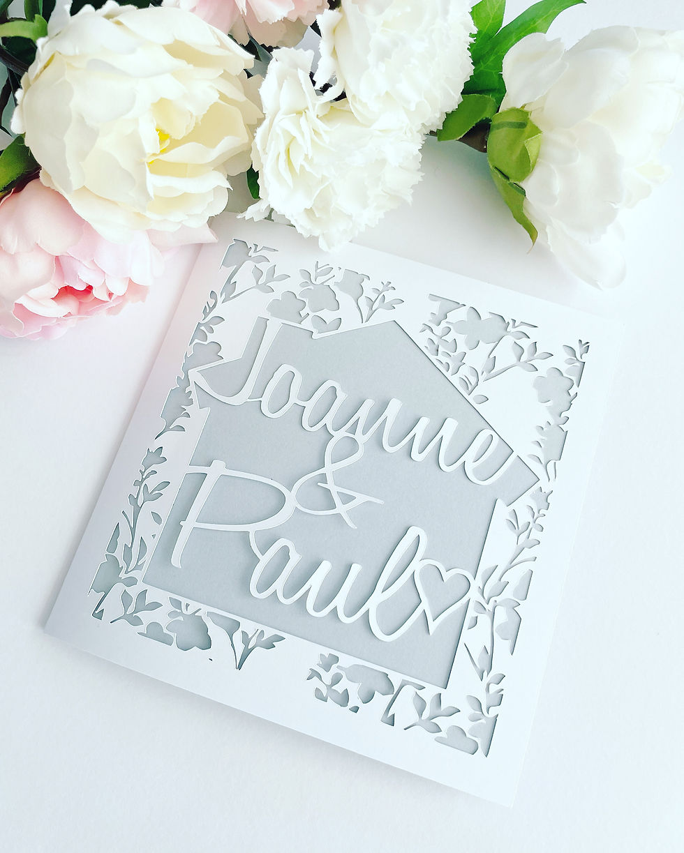 Thumbnail: Personalised New Home Couples Name Papercut Card