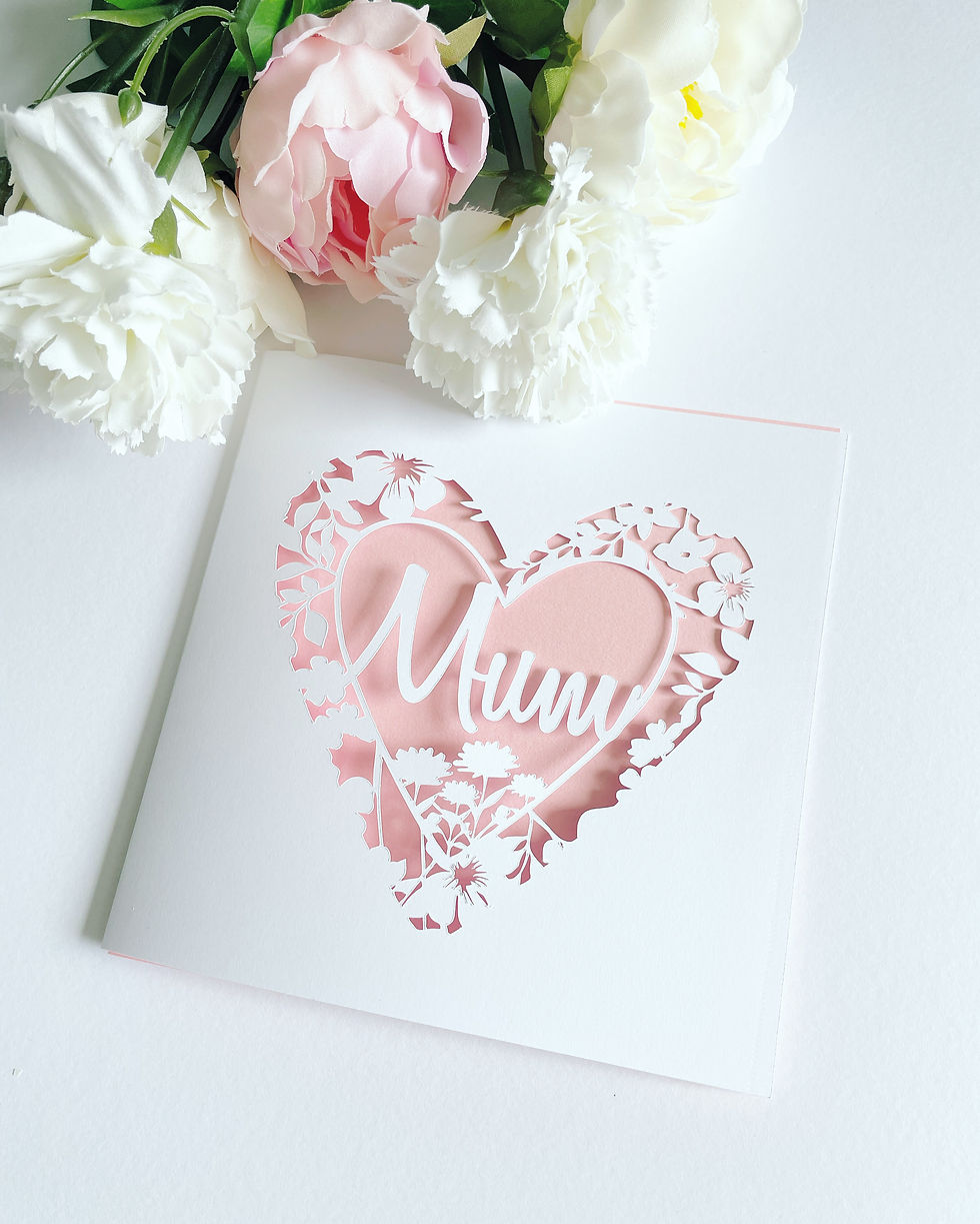Thumbnail: Personalised Floral Heart Mum / Mummy Papercut Card