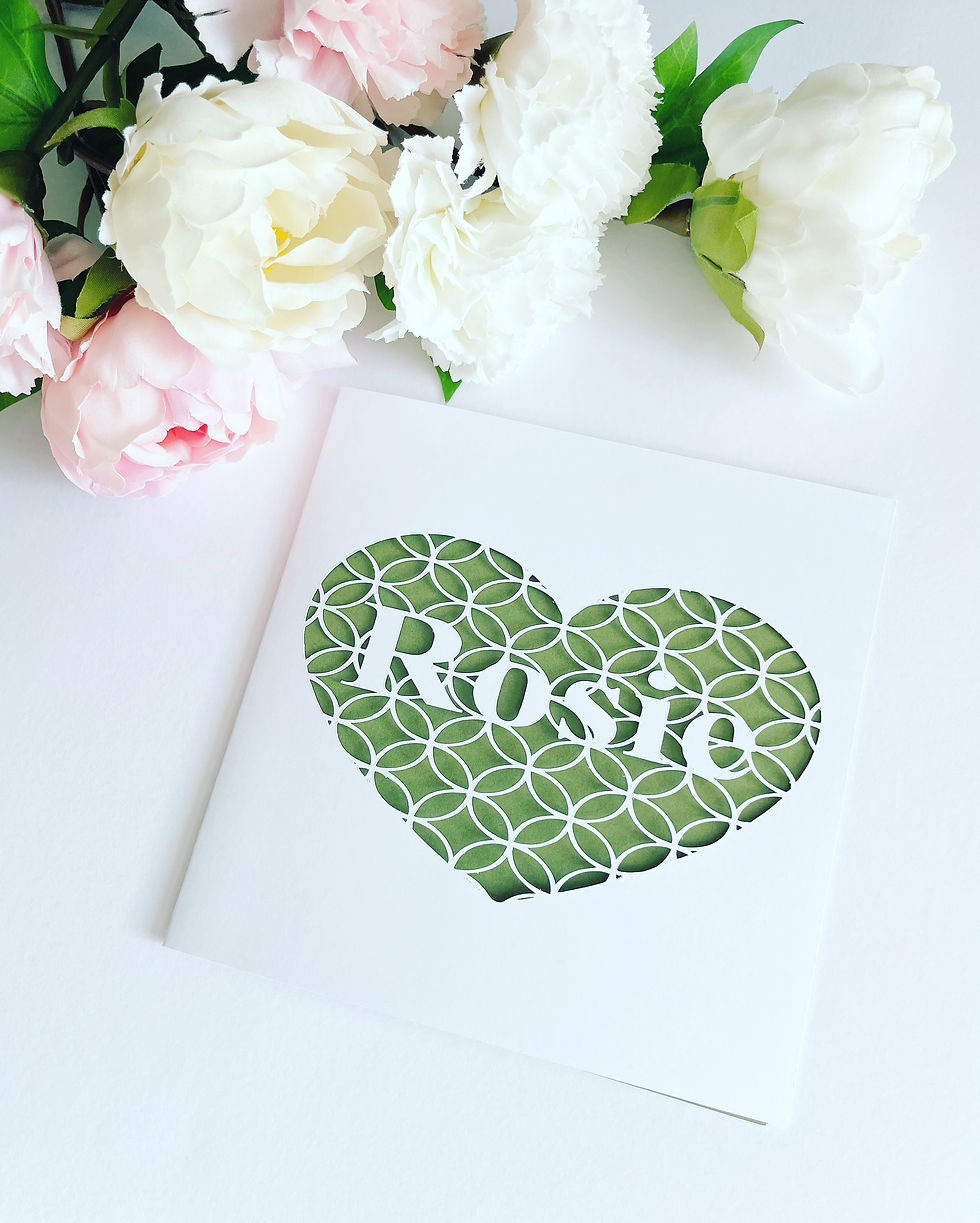 Thumbnail: Personalised Geometric Heart Name Papercut Card