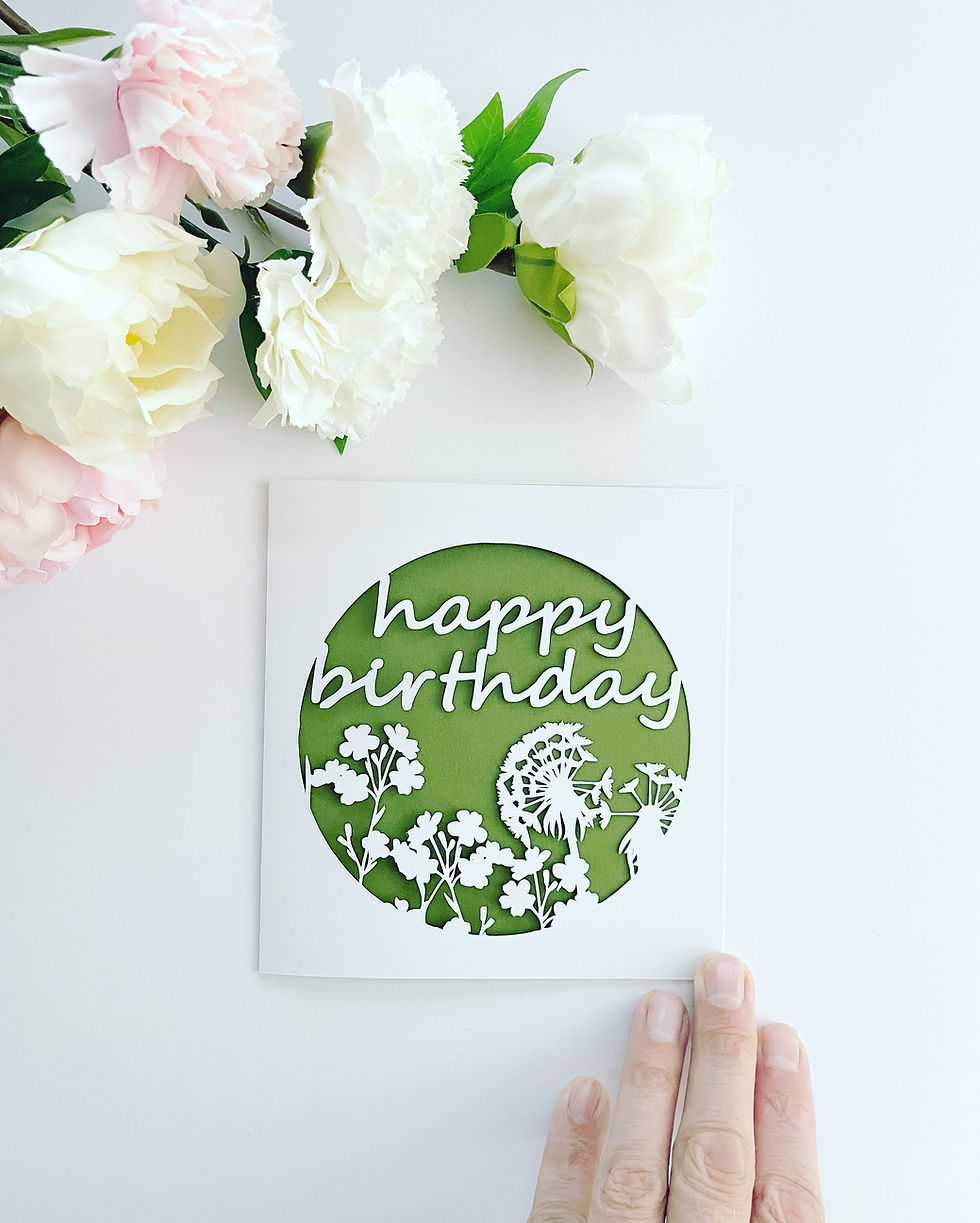 Thumbnail: Floral Happy Birthday Papercut Card