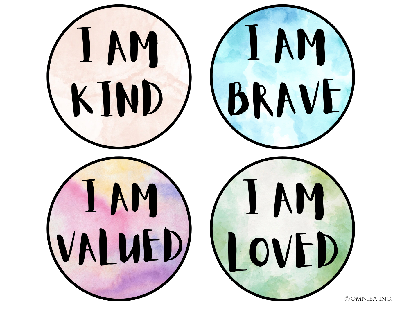 Watercolour Positive Affirmation Cards