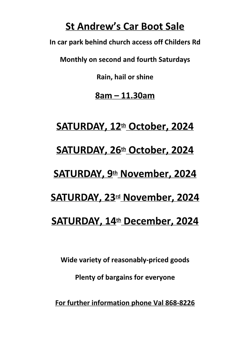 St Andrew’s Car Boot Sale Gizzy Local