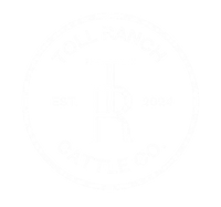 White lettering of T and R saying cattle ranch underneath