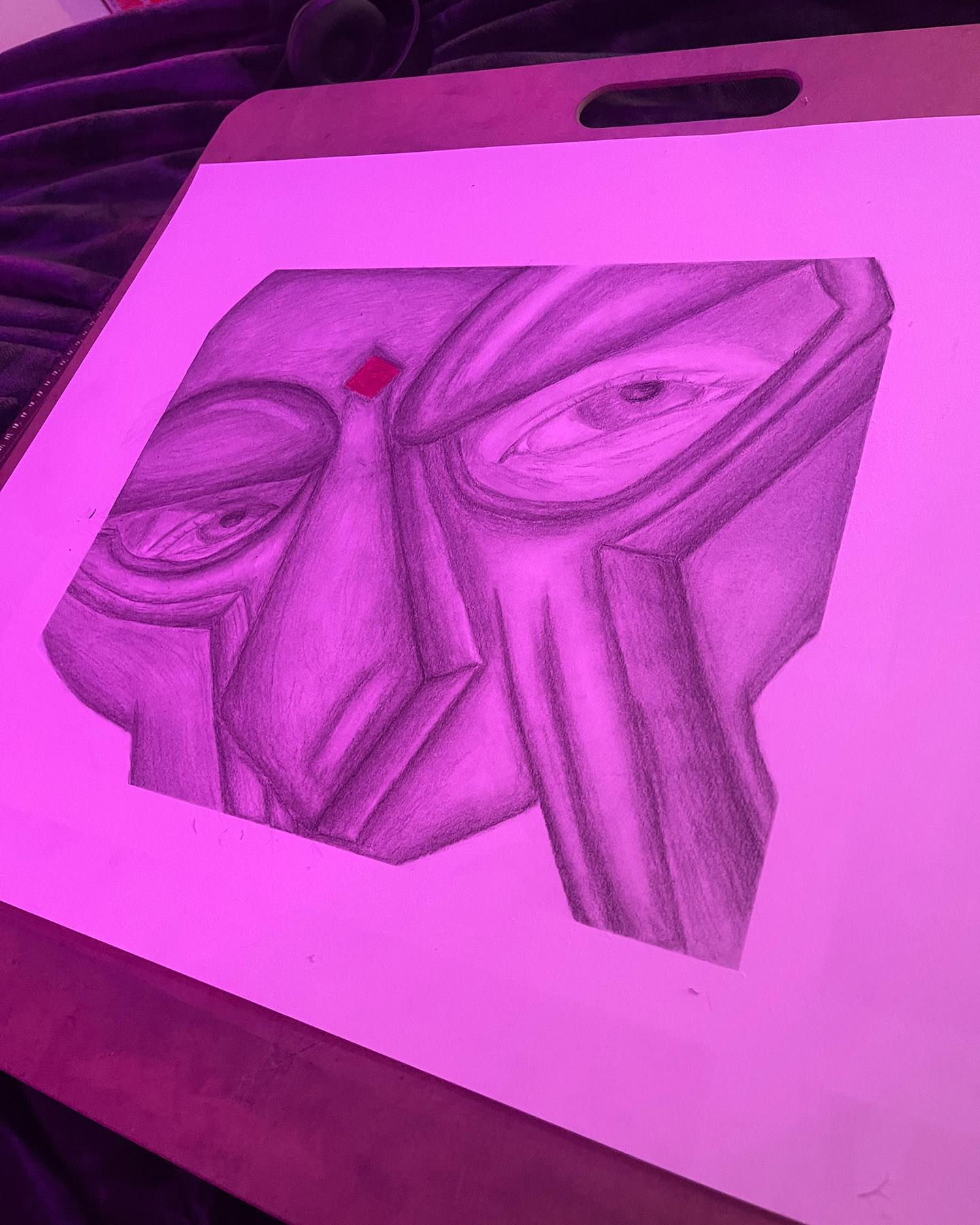MF DOOM charcoal drawing print