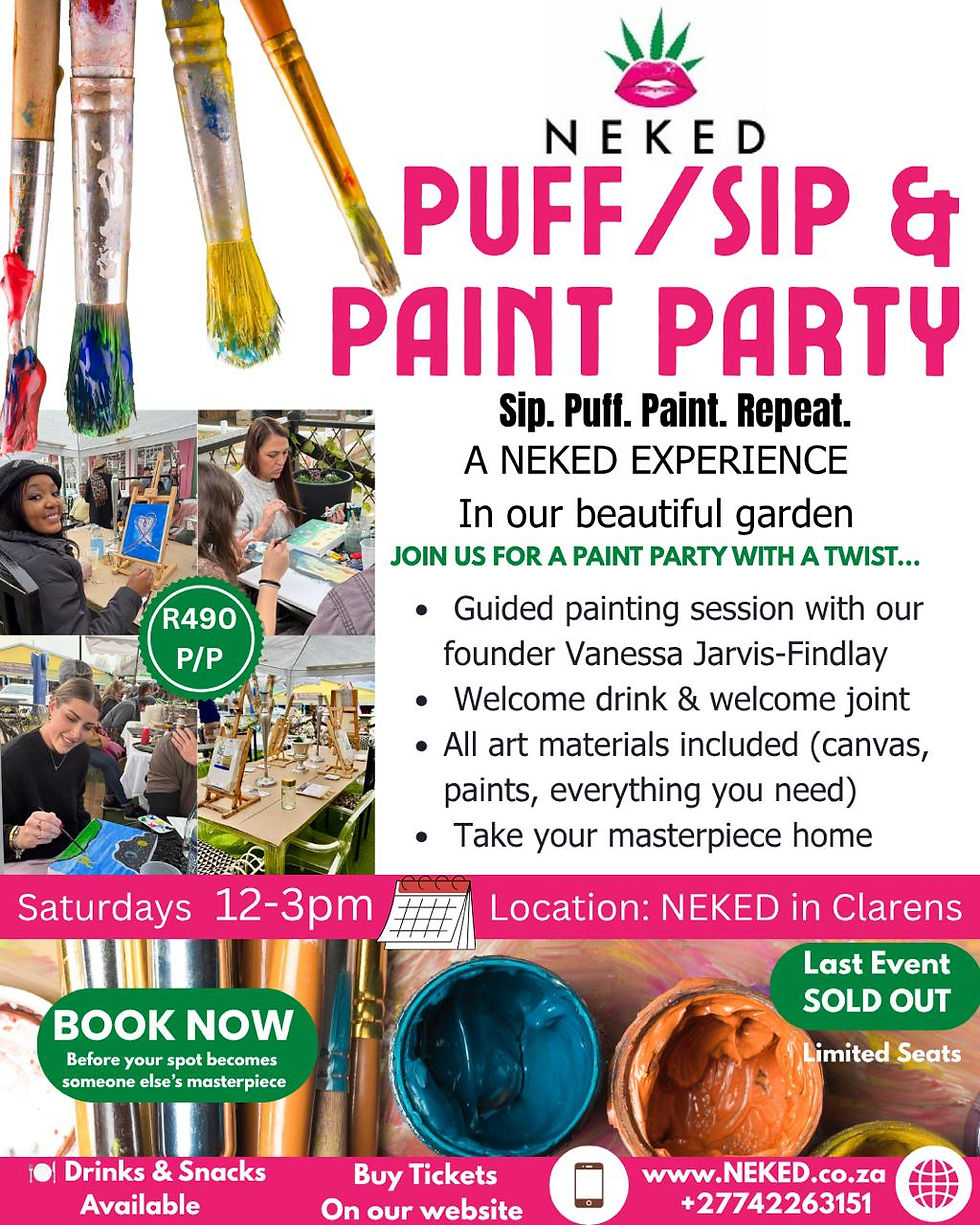 Puff /Sip & Paint Party in the NEKED Garden