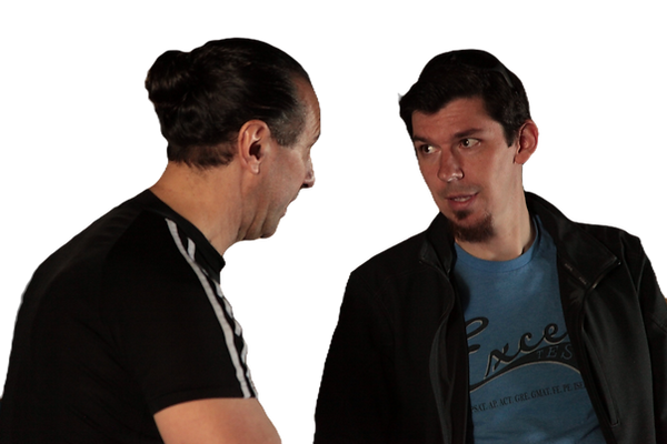 Jared Vineyard and stunt coordinator Arthur Belokonov.