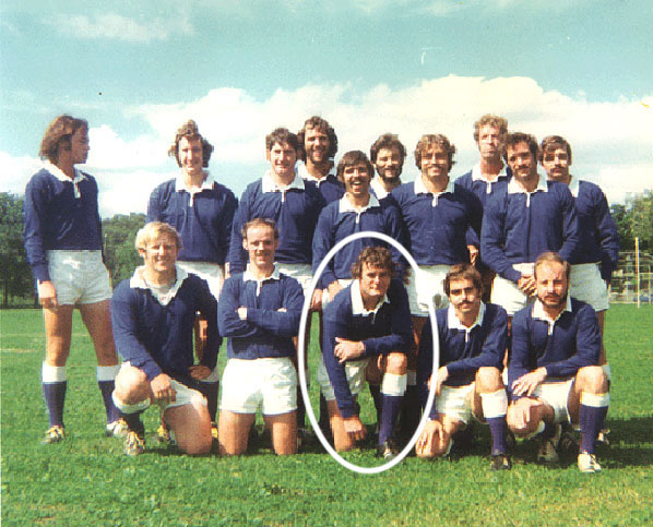 The Original 1974 Mystic River Rugby Club. Circled is the late Bobby Engel.