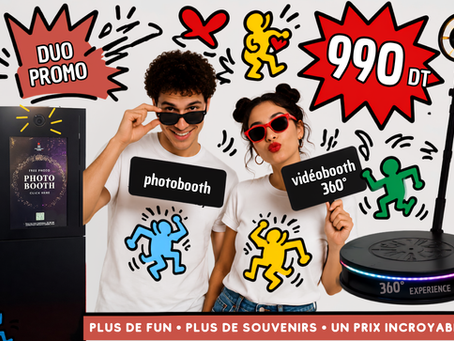 Pack 7Afféli : La meilleure offre Photobooth + VidéoBooth 360 en Tunisie à seulement 990 DT