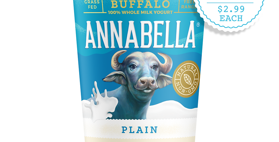 PLAIN WATER BUFFALO YOGURT / 6oz CUP-12 CUPS