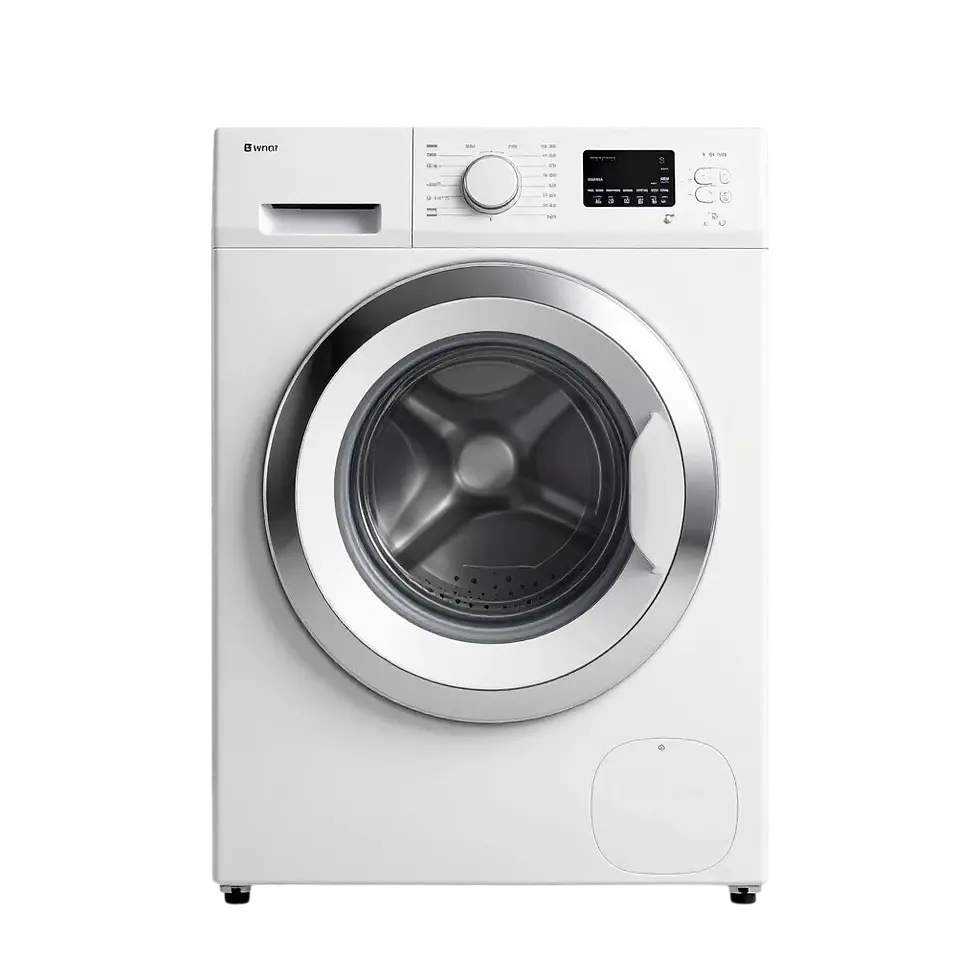 High-efficiency white washing machine repaired by Appliance Care Repairs Harlow.