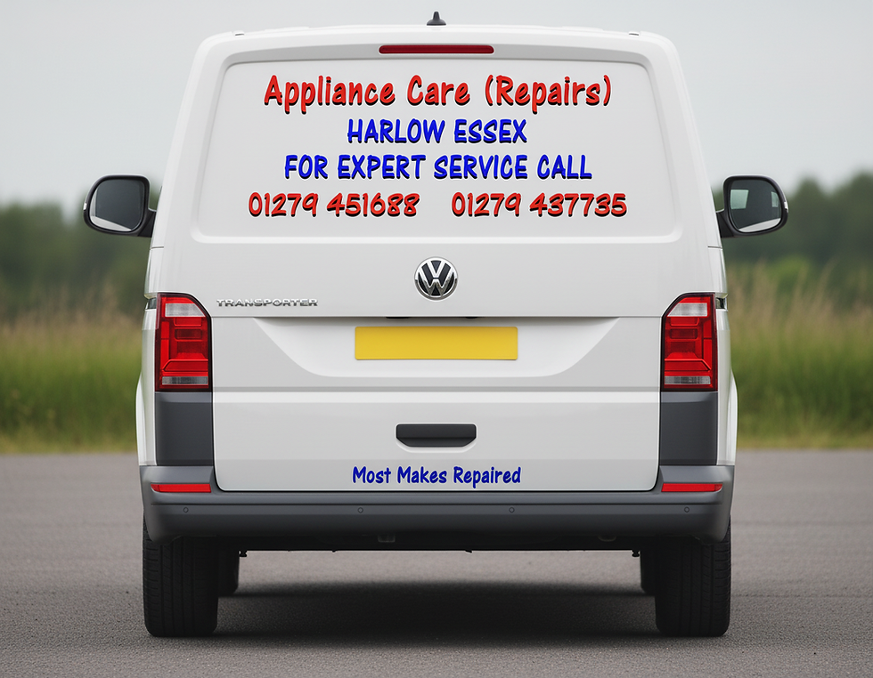 Appliance Care Repairs Harlow service van — call us on 01279 451688 or 01279 437735 for local appliance repairs.
