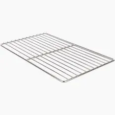 Chrome-plated wire rack shelf compatible with electric and gas ovens — available via our parts partner.