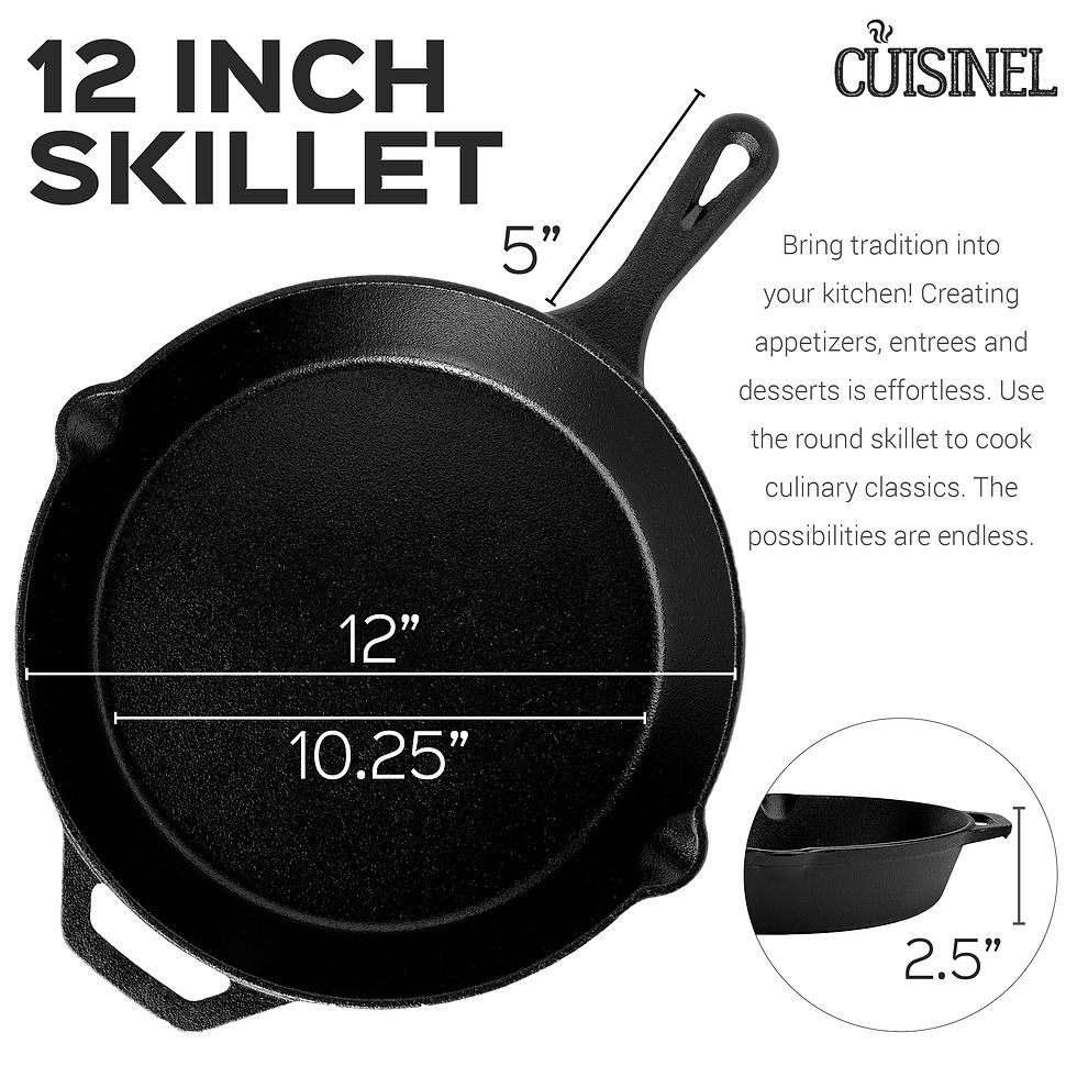 Thumbnail: Pre-Seasoned Cast Iron Skillet (12-Inch) W/Glass Lid and silicone Handle Cover