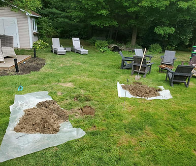 Septic inspection documenting distribution piping and tile bed indicators on a rural property