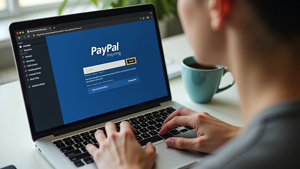 High angle view of a laptop displaying PayPal donation confirmation screen