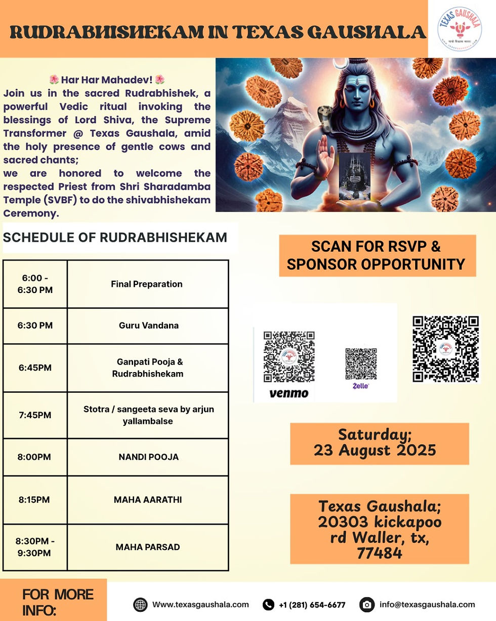 Rudrabhishekam in Texas Gaushala by  SVBF