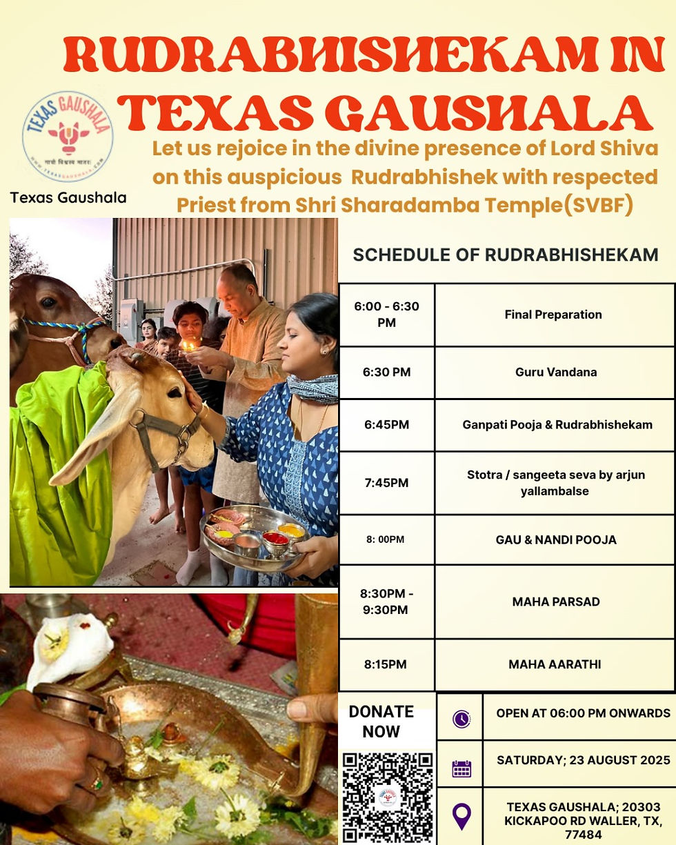 Rudrabhishekam in Texas Gaushala by  SVBF