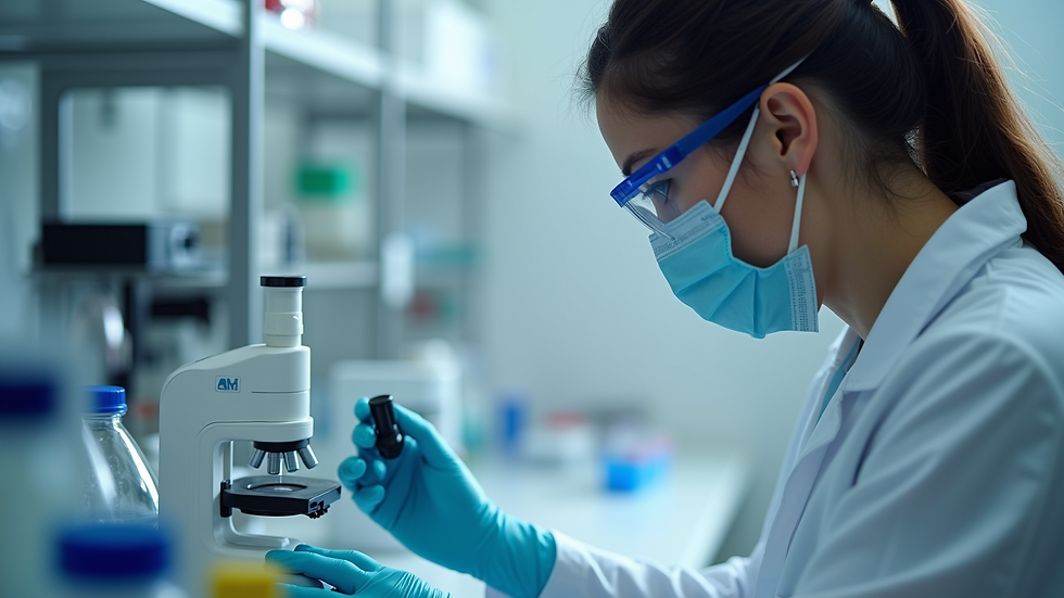 Close-up view of a laboratory setup with toxicology equipment