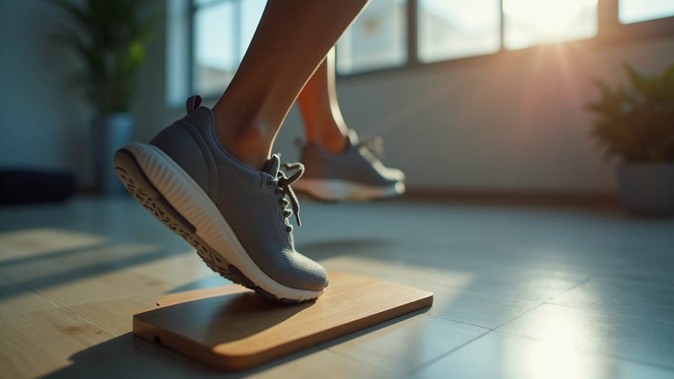 Close-up view of rehabilitation tools used for balance improvement