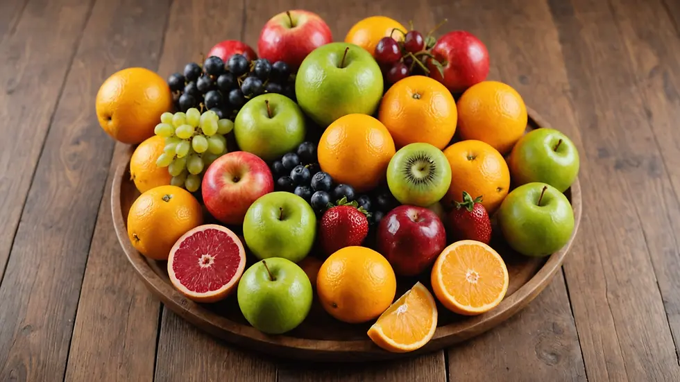 Close-up of fresh fruits on wooden table
