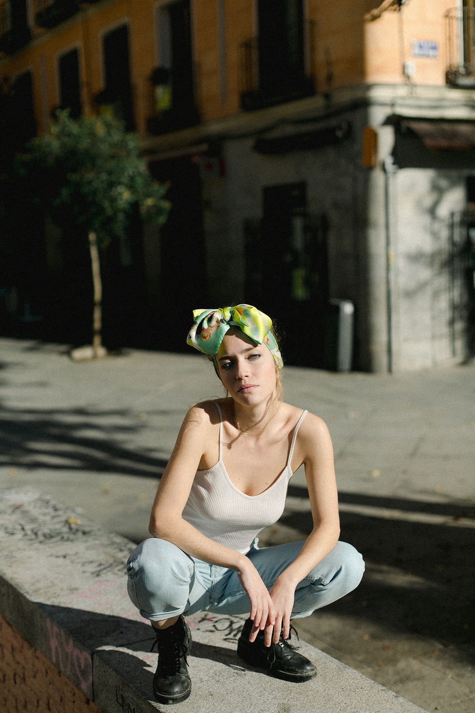 Thumbnail: PARROTS & ROSES SKINNY SILK SCARF