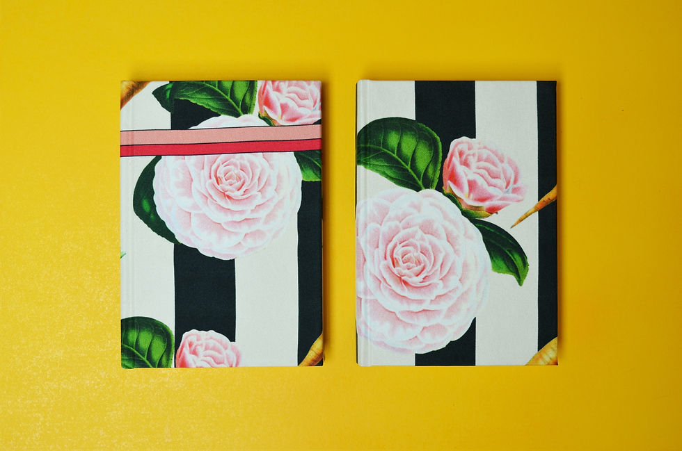 Thumbnail: CARROTS & ROSES VERTICAL STRIPES SILK NOTEBOOK