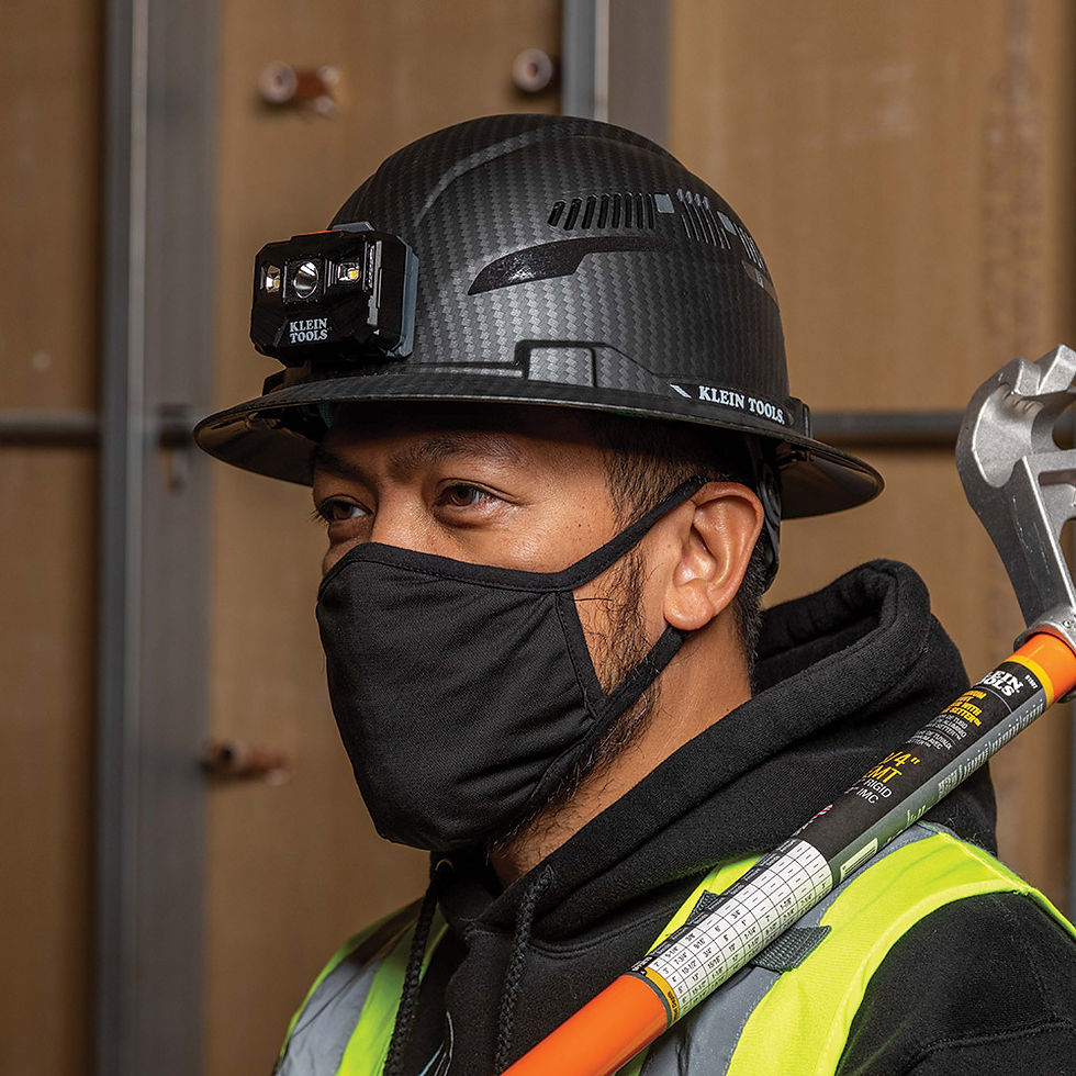 Thumbnail: Klein Tools KARBN Vented Class C Full Brim Hard Hat with Headlamp