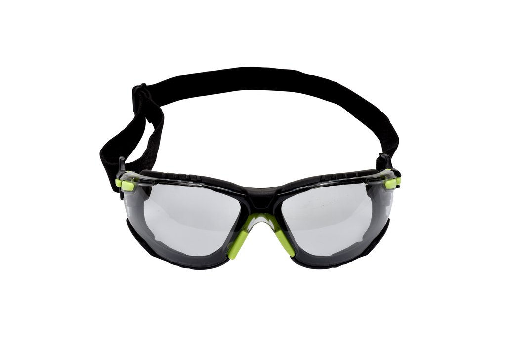 3M Solus Protective Eyewear 1000 Series S1207SGAF-SKT, Foam, Strap, Green/Black