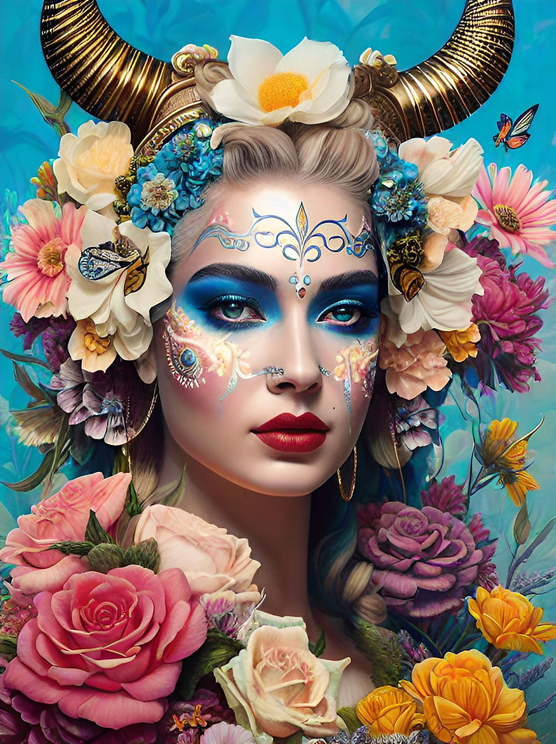 a elegant woman with ornate detail for adipoz skin care