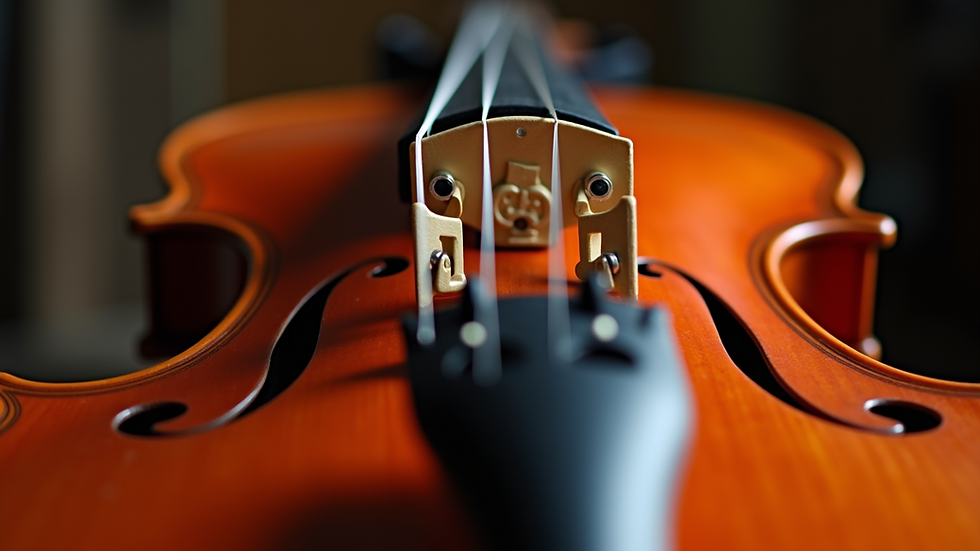 Eye-level view of a traditional string instrument
