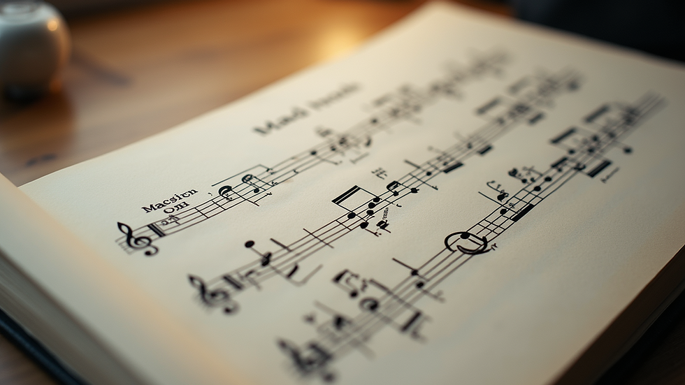 Close-up view of a musical scale diagram